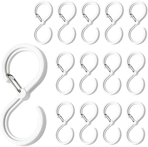 15 Stück S-Haken Aus Edelstahl - Mit Sicherung, 9,5 Cm, Für Küche, Bad, Garten