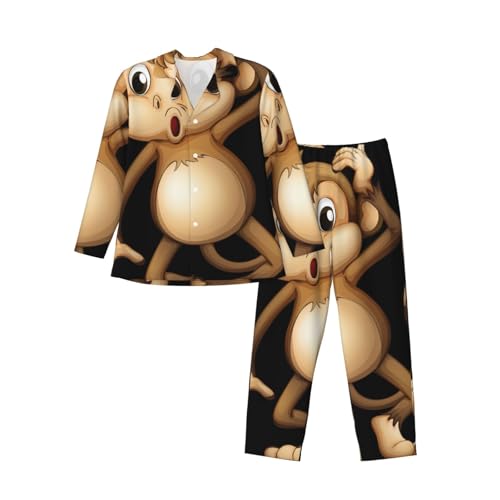 Pyjama imprimé singe pour homme fini les nuits froides vêtement doux