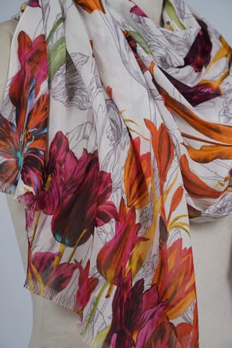 Image of VIC Cotton Modal Digital Print Scarf for Women | Digital Print Designer Stole | Soft Lightweight Luxury Wrap | Premium Cotton Modal Blend | 55 x 170 cm | VIC-SM-DP5517