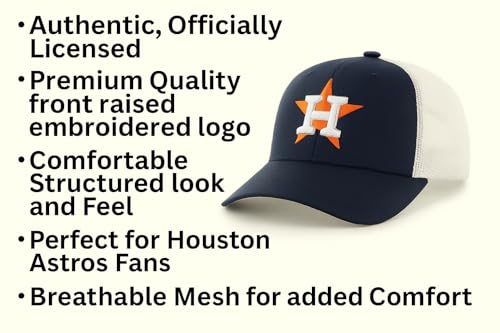 Gorra Trucker Houston Logo Ajustable Azul Marino Blanco miniatura 5