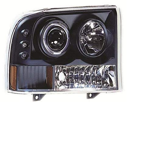 Ipcw Cws-500B2 Clear Projector Headlight With Rings, Corners And Black Housing With Amber Reflector - Pair #TOP29