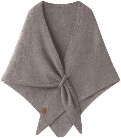 Châle Triangulaire Femme En Laine Mélangée Uni – Poncho Élégant Et Chaud Avec Boucle, Cardigan Cape Polyvalent Pour Automne Hiver