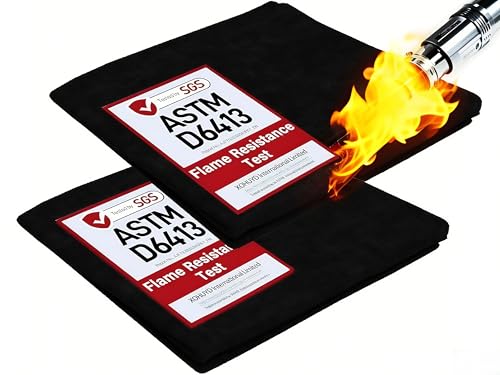 Image of 2 Pack 20 inch X 20 inch Fireproof Welding Blanket & Pad, 5mm Thickened Heat Resistant Carbon Felt Cloth, Flame Retardant Fabric for Stove Wick, Heat Shield Mat for Soldering, Firepit