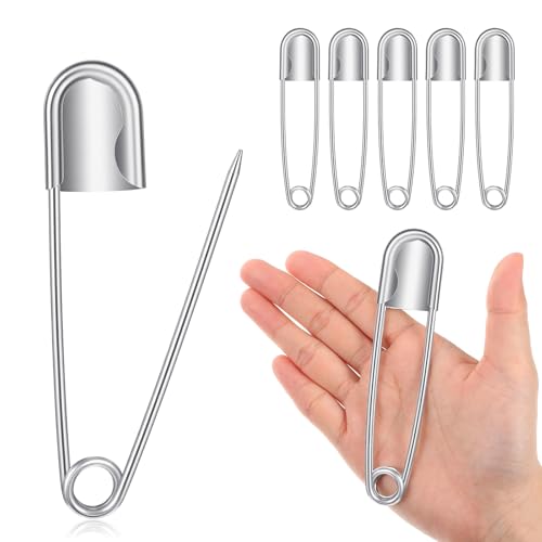 Extra Große Sicherheitsnadel, 127 mm Lange Extragroß Safety Pins Rostfreier Stahl Heavy Duty Sicherheitsnadeln für Dicke Stoffe Quilten Decken Matratzen Kleidung Schmuck Schal 5 Stück