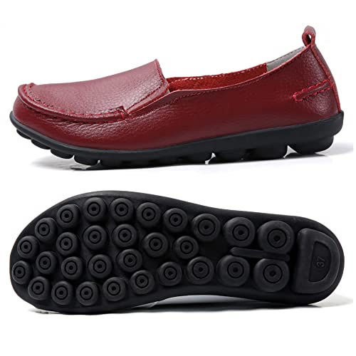 JeathFea Casual loafer voor dames, zacht leer, licht, klassieke Penny Slip on Loafer, voor binnen en buiten, mocassins, platte schoenen voor dames, verpleegster, loafer, platte schoenen - Image 5