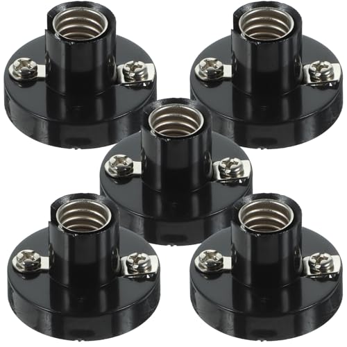ELAYARD Portalámparas E10 Rosca 5 Piezas Base de Portalámparas de Tornillo en Baquelita y Aleación Casquillos para Bombillas Mini para Iluminación Experimentos Eléctricos y Bricolaje