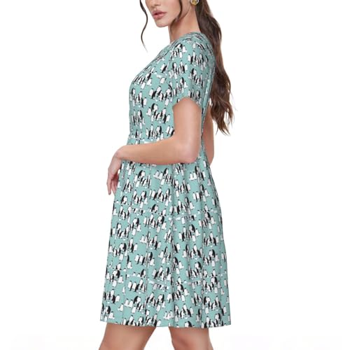 Robe décontractée à imprimé pingouins pour femme