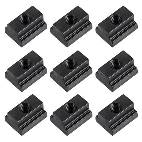 BESTOYARD 10pcs M8 T-Slot Nuts Carbon Steel Sliding Nut Blocks for Truck Bed Rail Cleat Metal T Sliding Compatible with Extrusion Profiles and Industrial Fastening Applications