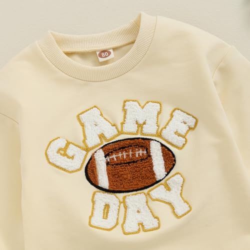 Newborn Baby Girl Boy Football Outfit Sweatshirts Romper Game Day Oversized Bodysuit Sweater Fall Winter Pullover4