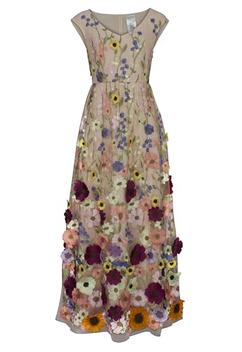 Image of CHIC STAR Womens 3D Floral Applique Maxi Dress