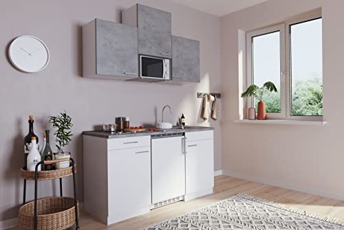 Respekta Luis Küchenzeile, Holzwerkstoff, Beton, 150 cm