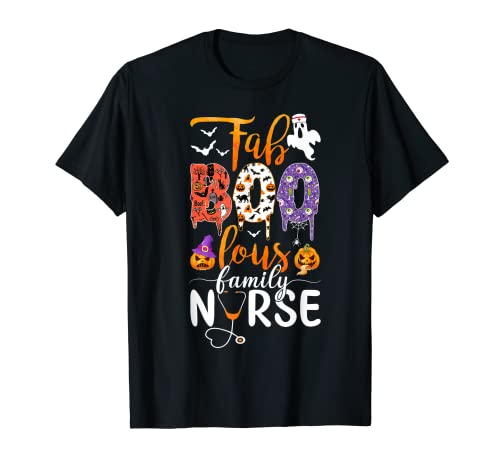 Boo Ghost FNP Enfermera Halloween Fab Boo Lous Familia Enfermera Camiseta