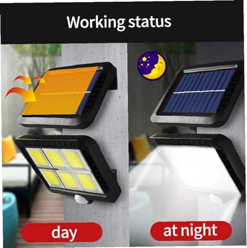 Image of Solar Wall Light with Motion Sensor, 120 LED Outdoor Security Light, No Wiring Required, Separate Solar Panel & 5M Cable, IP65 Waterproof, 3 Lighting Modes for Garden, Porch, Gate & Pathway