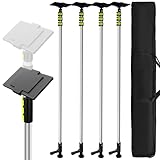 10FT Dust Barrier Poles, Foot-Pedal Spring-Release, 4-Pack Lightweight Aluminum Zipper Wall Telescoping Poles for Temporary Dust Barrier System, Construction & Home Renovation, with Carry Bag