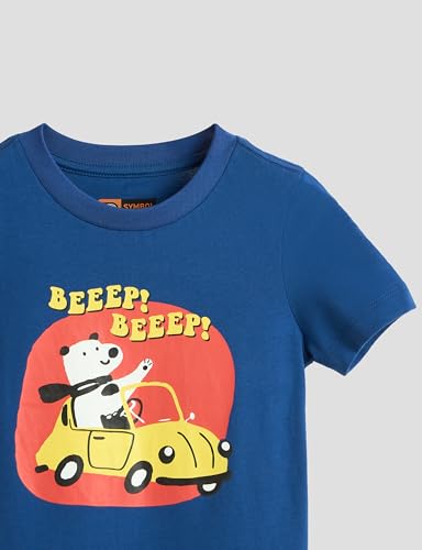 Image of Amazon Brand - Symbol Boys 100% Cotton Graphic Printed Half Sleeves T-Shirt | Age 2-6 Years
