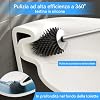 Ibergrif Scovolino in silicone con vaschetta raccogligocce - Scovolino per WC, portascovolino antigoccia, scovolino per WC ventilato