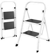 Escabeau Pliable HBTower 5 Marches - Avec Rampe & Plateforme - Portée 150kg - Noir