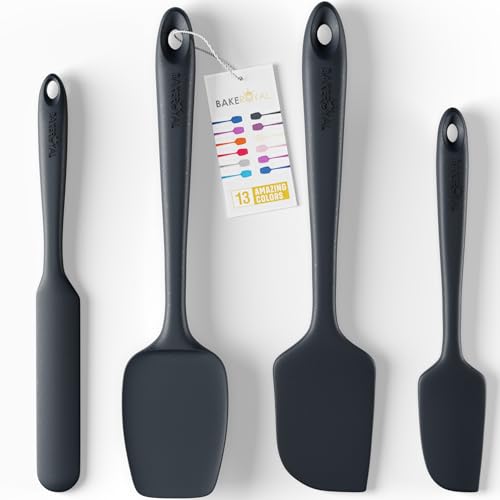 BakeRoyal 4-Piece Silicone Spatula Set, Heat Resistant 600°F