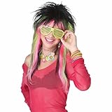 California Costumes Lime Pink Rave Candy Wig, Black/Lime/Pink, One Size
