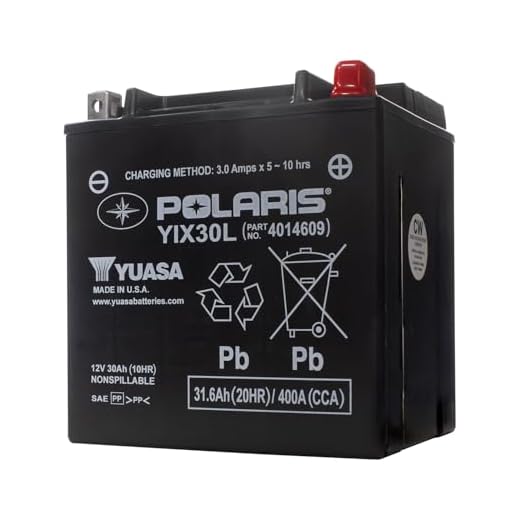 Polaris 12V 30Ah Sealed Rechargeable AGM Battery for Specific Sportsman, Scrambler, ACE, RANGER, RZR, Snowmobile, Slingshot Models, YIX30L, 400A CCA, Spill Proof, Maintenance Free - 4014609
