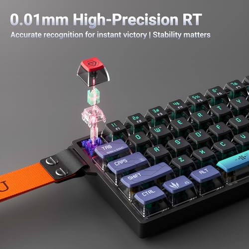 Image of Hexgears HK-K22 Mechanical Gaming Keyboard with Hall Effect Magnetic Switch, Fast Trigger Mode Adjustable Actuation, 8000Hz Polling Rate, RGB Backlit,Wired Magnetic Keyboard for Laptop /PC Gamer (Wind)
