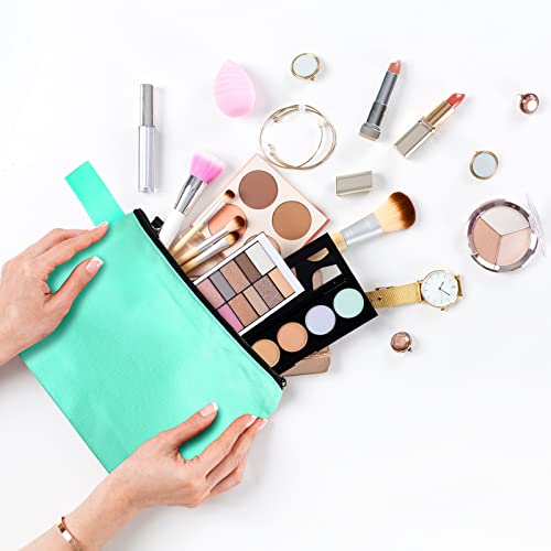 30 Pieces Canvas Makeup Bags Bulk Travel Cosmetic Bags Multi Purpose Plain Blank Makeup Pouch With Zipper Travel Toiletry Bag Diy For Women Teens, Assorted Colors (9.8 X 5 X 2 Inch) #TOP3