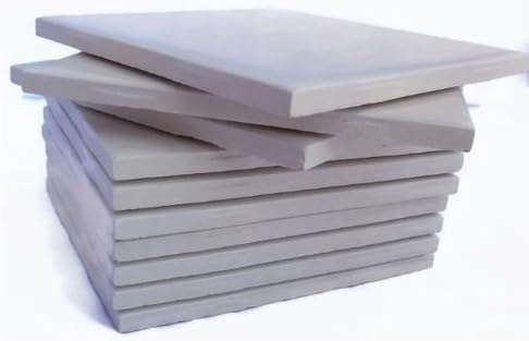 Glossy White Ceramic Tiles 4 1/4" by 4 1/4" by 1/4" Set of 10 Plus 25 Page Full Color Guide How to Paint Tiles and 4 Page Full Color How to Install Bathroom Tiles Guide