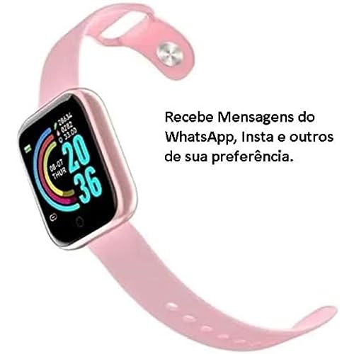 Relogio Inteligente Smartwatch D20 Bluetooth Compativel IOS e Android - TYDA (ROSA)