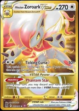 Pokemon - Hisuian Zoroark Vstar 213/196 Lost Origin - Secret Rare Gold Holo Foil