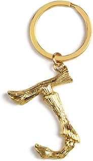 ARFUKA Keychain Alphabet Keyring Stainless Steel Letter J Keychain Key Ring Birthday Christmas Gift Key Chain for Men and Women Gold
