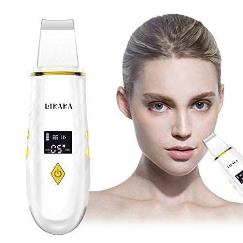 Preisvergleich Produktbild Ultraschallpeelinggerät LIKAKA Hautwäscher,Skin Scrubber Gesichtsreinigung 4-in-1Gesicht Spatel Mitesserentferner Comedones Extraktor Poren Reiniger (Weiß)