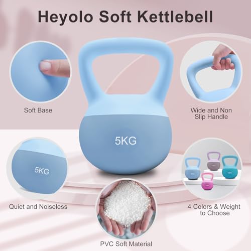 Heyolo Soft Kettlebell Anti Slip Hand Kettlebell Weights PVC Strength Training Kettlebells for Home Workouts Soft Vinyl Kettlebells for strength and safety by Heyolo - Image 5