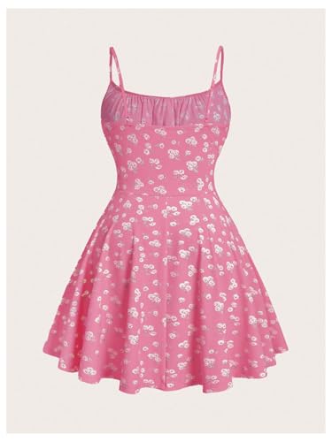 Image of Verdusa Women's Plus Size Floral Summer Dresses Boho Short Sundress Holiday Cami Flowy Dress