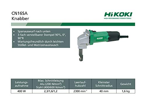 Grignoteuse 1,6mm 400W Hikoki CN16SA Hitachi pour tôle
