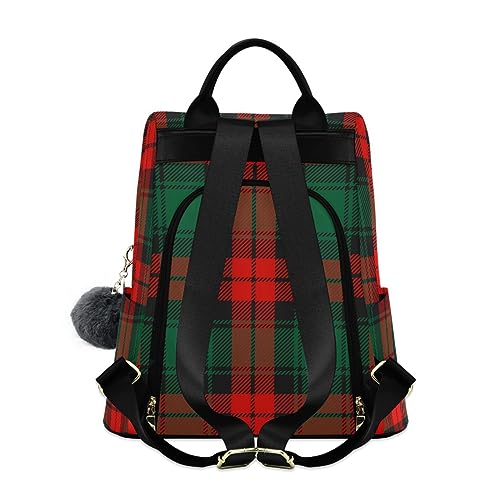 Image of ALAZA Christmas Tartan Plaid Backpack Purse for Women Anti Theft Fashion Back Pack Shoulder Bag
