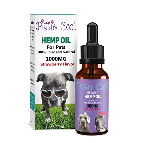 Pittie Cool Hemp Oil For Pets, Dogs, Cats 1000MG. Omega 3,6,9, Supports Hips & Joints, Skin & Coat. Relieves Pain & Inflammation. Treats Arthritis, Seizures, Anxiety. Digestive & Heart Health. Calming