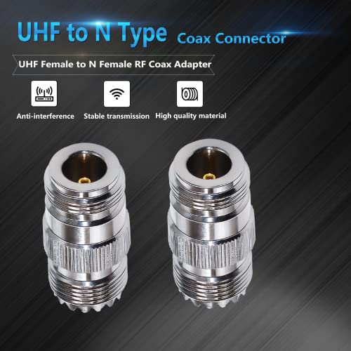 Adaptador coaxial TUOLNK UHF hembra a N hembra 2 piezas miniatura 2