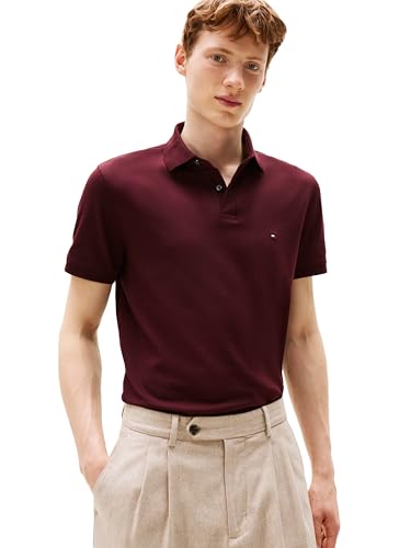 Image of Tommy Hilfiger Men's Short Sleeve Polo Shirts in Regular Fit With Stretch and Organic Pique Cotton