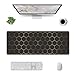 Large Gaming Mouse Pad for Desk, Black Gold HoneycombTechnology Desk Mat, Extended Computer Keyboard Mouse Pad with Non-Slip Base and Stitched Edge,31.5