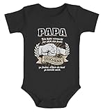 MoonWorks® Baby Body Papa Ich Habe versucht Finden Vatertag Spruch lustig Jungen Mädchen Ich schwarz 6-12 Monate