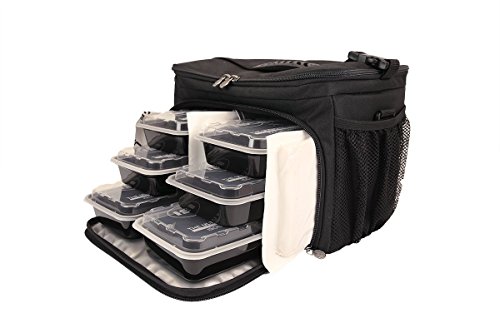 Isolator Fitness 6 Meal Isocube Meal Prep Management Insulated Lunch Bag Cooler With 12 Stackable Meal Prep Containers, 3 Isobricks, And Shoulder Stra #TOP1