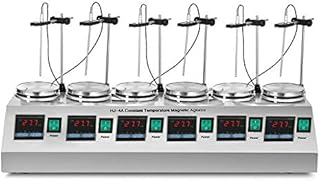 Digital Magnetic Stirrer with Hotplate 0~2400 RPM Mixer Plate Magnetic Lab Stirrer Mixer with Stirring Bar (6 Unit Plate)