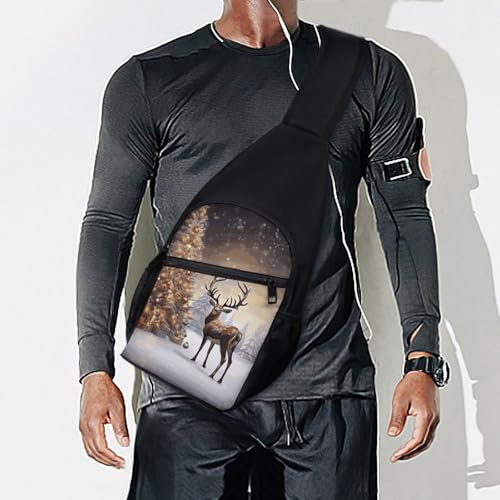 Bolso Sling Navidad con Árbol y Reno para Hombres y Mujeres miniatura 7