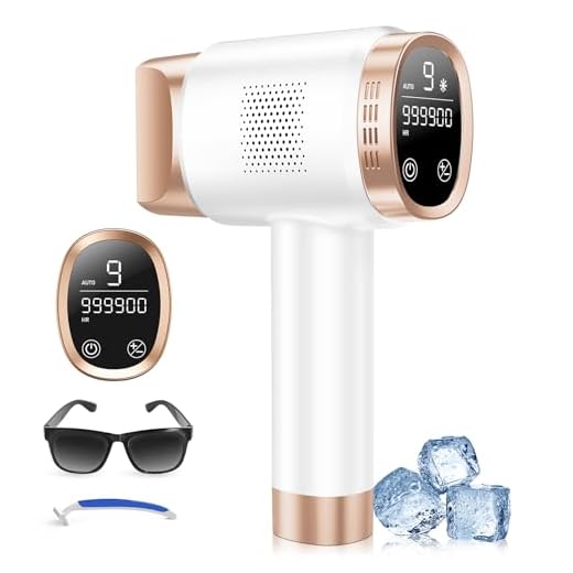 21J IPL Geräte Haarentfernung mit 8℃ Eiskühlsystem, Laser Haarentfernung 9 Stufen & 600 NM Rotlicht, LCD-Touchscreen IPL Haarentfernungsgerät für Frauen Männer, Gesicht Arm Bikinizone Körper, Gold