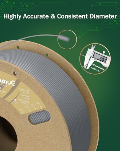 Image of DURAMIC 3D PLA Filament Basic for 3D Printer Neatly Wound Easy Printing | 3D Printing Filament 1.75mm, Dimensional Accuracy + /- 0.02 mm, Fit Most FDM 3D Printers 1KG PLA Grey