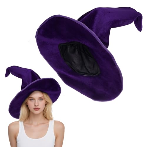 Ishua Wizard Hat Halloween - Keep Stand Witch Hat Womens Witch Hats for Women Nice for Witch Costume Women Halloween Costumes & Decorations 1pcs Purple