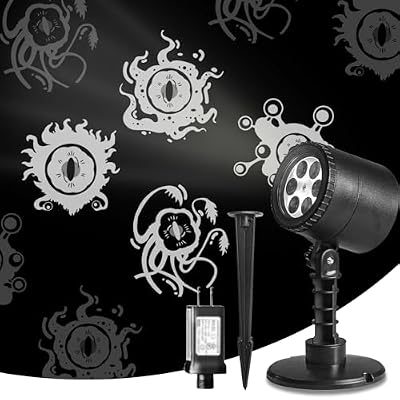 NOWSTO LED Halloween Decoration, Ghost Rotating Projector Yard Stake Lights, Indoor Outdoor Landscape Night Light for Home Thealter, Ceiling, Room, Patio, Garden, Halloween, Bedroom Decor