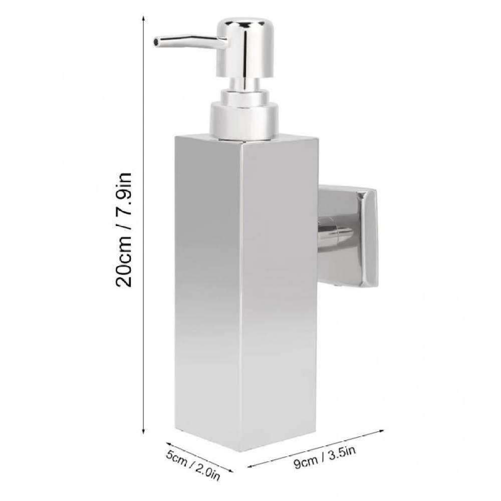 Distributeur de Savon fixé au Mur, Acier Inoxydable carré Manuel Manuel Main Savon Liquide Pompe à Lotion Salle de Bain désinfectant Dispensador