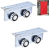 YOVXKAN 4 Wheel Heavy Duty Trolley Assembly Roller for Barn Doors or Shed Sliding Doors, Compatible with 1-5/8' Wide or All 1-5/8' or Taller Strut Channel(2 Packs)