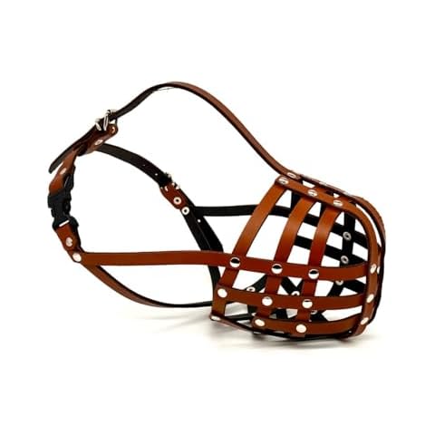 Light Real Leather Dog Muzzle for Staffies Cover